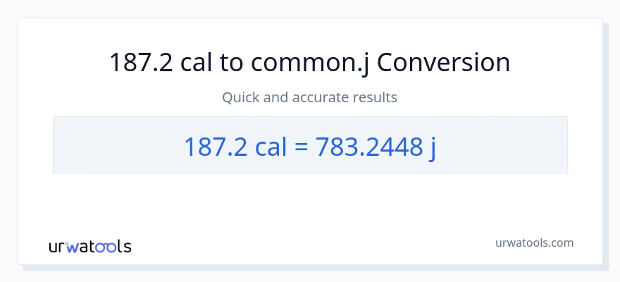 Conversió de 187.2 calories a joules