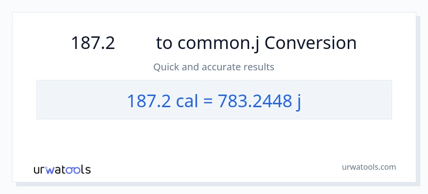 การแปลง 187.2 แคลอรี่ เป็น จูล