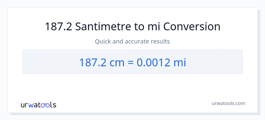187.2 Santimetre'den mil'e dönüşüm