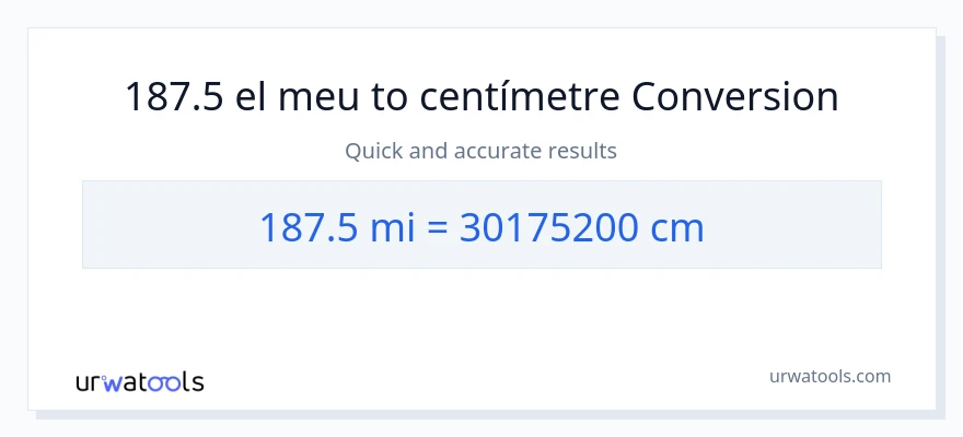 Conversió de 187.5 milles a Centímetres