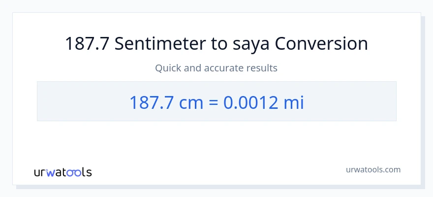 Konversi 187.7 Sentimeter ke mil