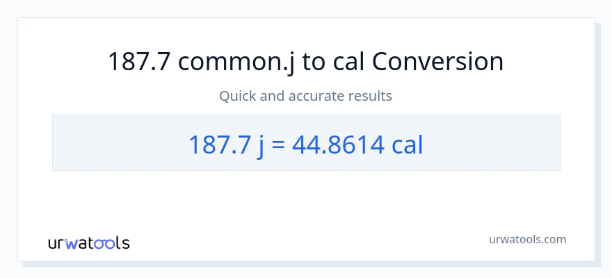 Conversió de 187.7 joules a calories