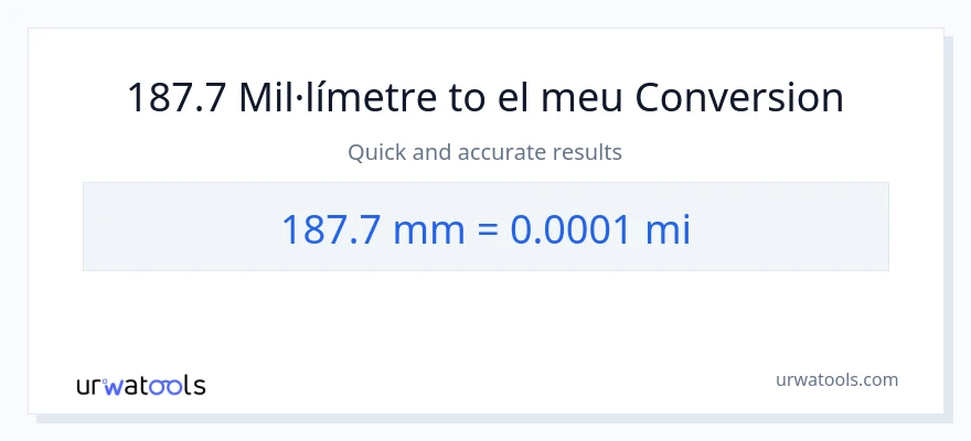 Conversió de 187.7 mil·límetres a milles