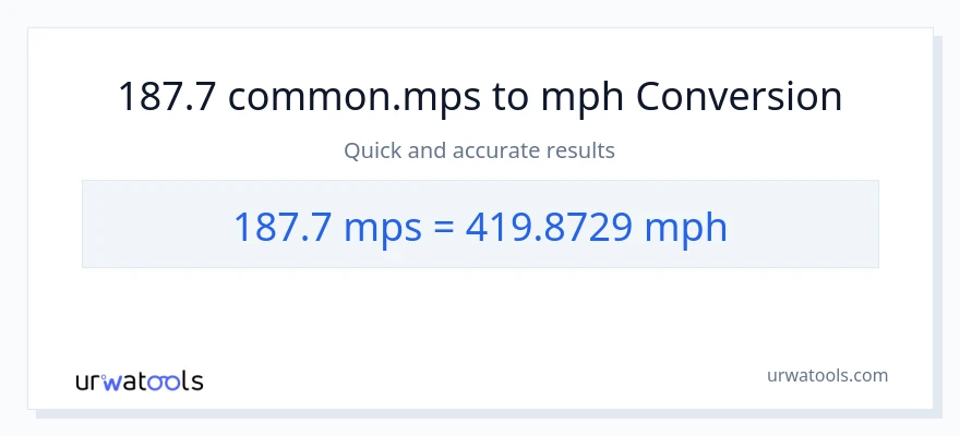 187.7 Meters Per Second patungong milya kada oras na conversion