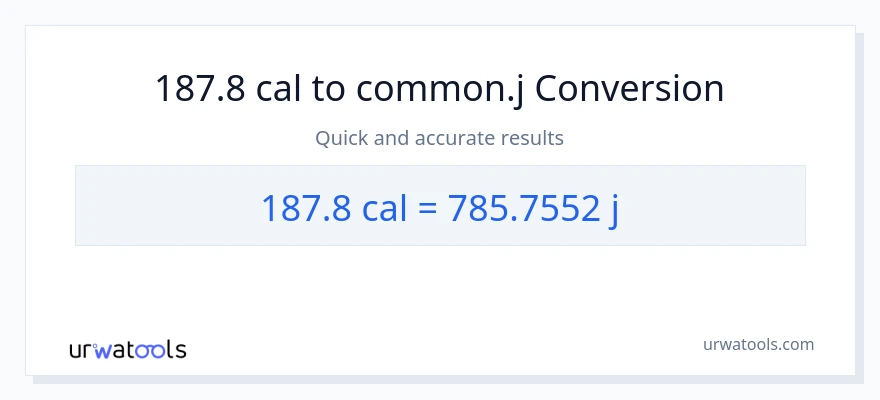 Conversió de 187.8 calories a joules
