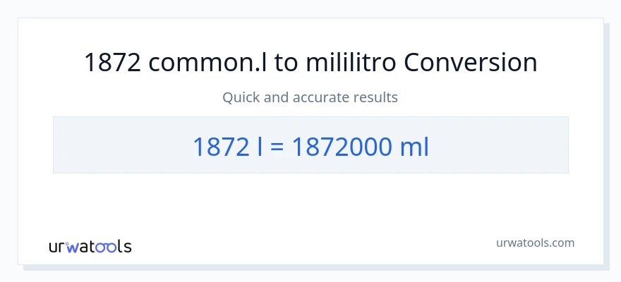 1872 Liters patungong mga mililitro na conversion