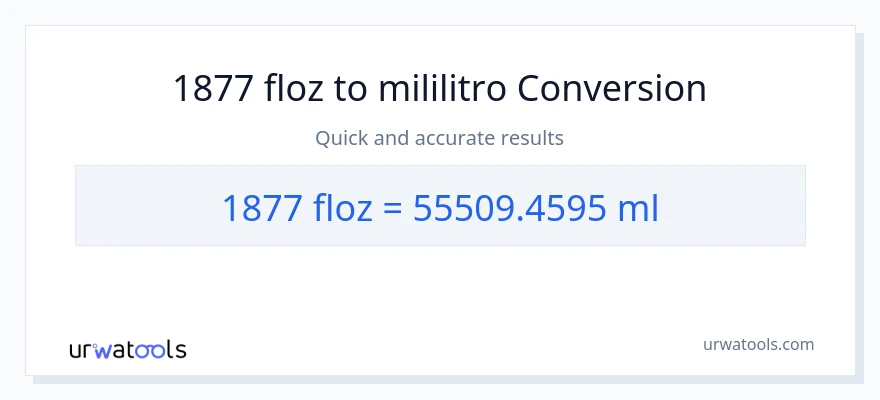 1877 mga onsa ng likido patungong mga mililitro na conversion