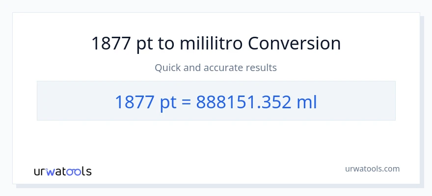 1877 Pints patungong mga mililitro na conversion