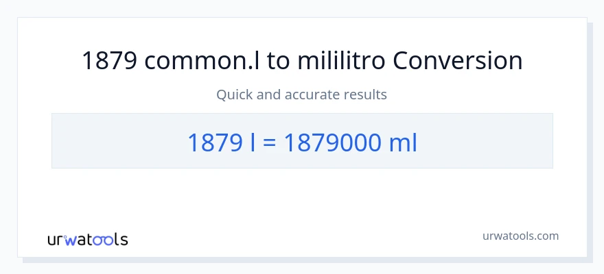 1879 Liters patungong mga mililitro na conversion