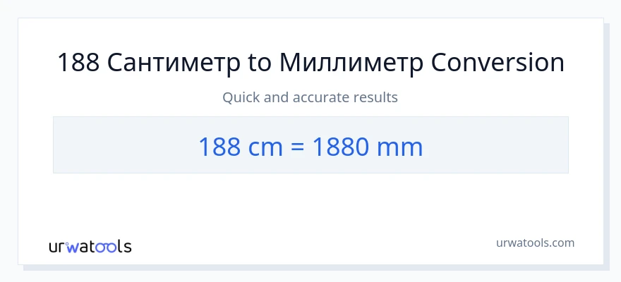 188 Сантиметр-ден миллиметр-ке конверсия