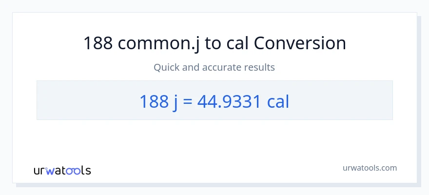 Conversió de 188 joules a calories