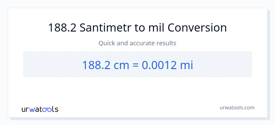 188.2 Santimetr-dən mil-ə çevrilmə