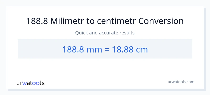 Konverze z milimetry na Centimetry: 188.8