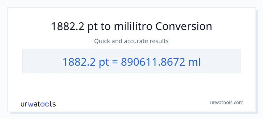 1882.2 Pints patungong mga mililitro na conversion