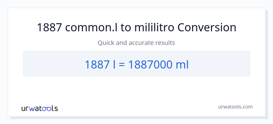1887 Liters patungong mga mililitro na conversion