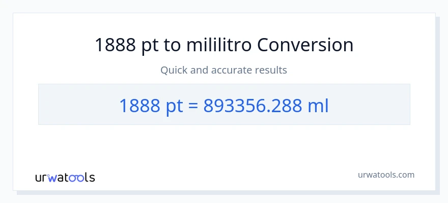 1888 Pints patungong mga mililitro na conversion