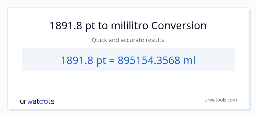 1891.8 Pints patungong mga mililitro na conversion