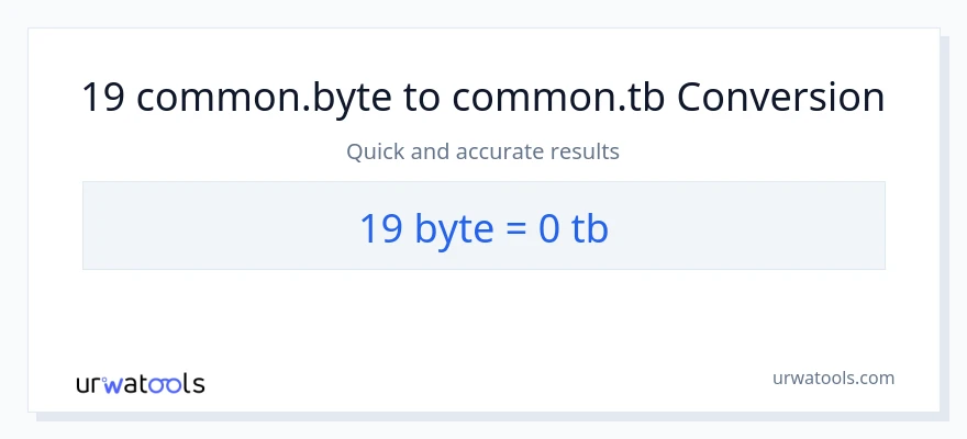 19 Bytes patungong Terabytes na conversion