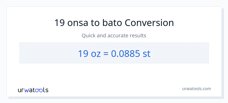 19 Mga onsa patungong Mga bato na conversion