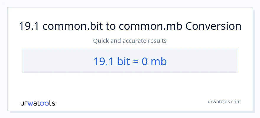 19.1 Bits patungong Megabytes na conversion