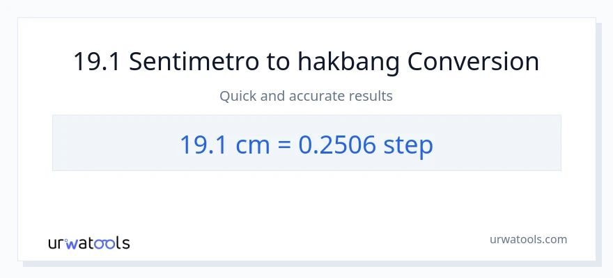 19.1 Mga Sentimetro patungong mga hakbang na conversion