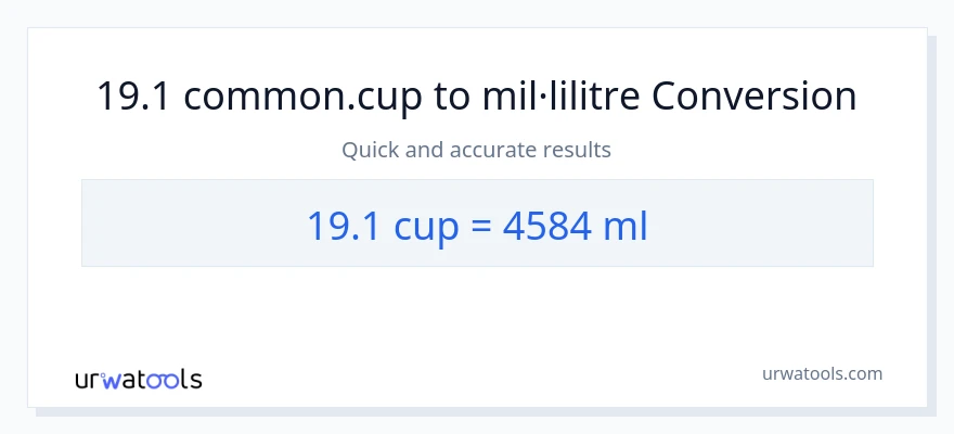 Conversió de 19.1 tasses a mil·lilitres