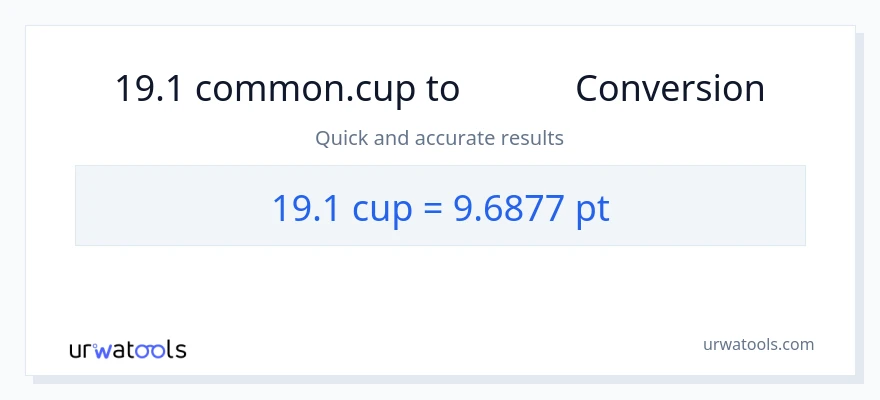تبدیل 19.1 فنجان‌ها به Pints