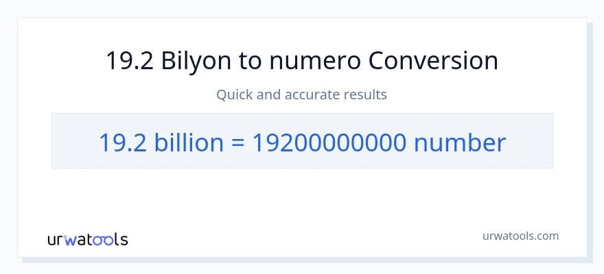 19.2 bilyon-bilyon patungong mga numero na conversion