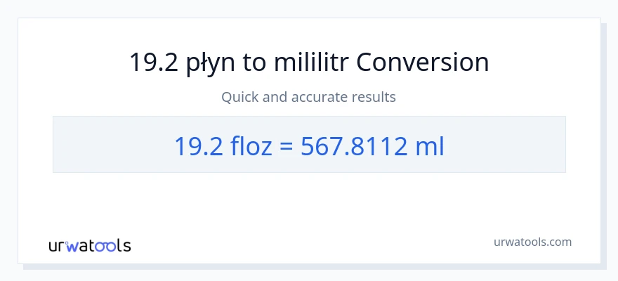 Konwersja 19.2 uncje płynu do mililitry