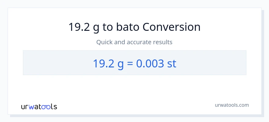 19.2 Gramo patungong Mga bato na conversion