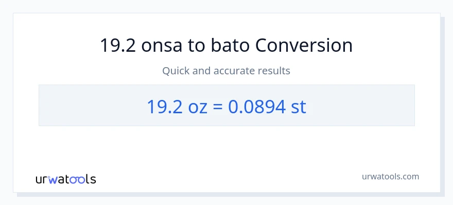 19.2 Mga onsa patungong Mga bato na conversion
