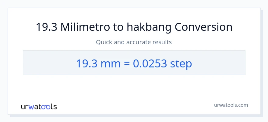 19.3 milimetro patungong mga hakbang na conversion
