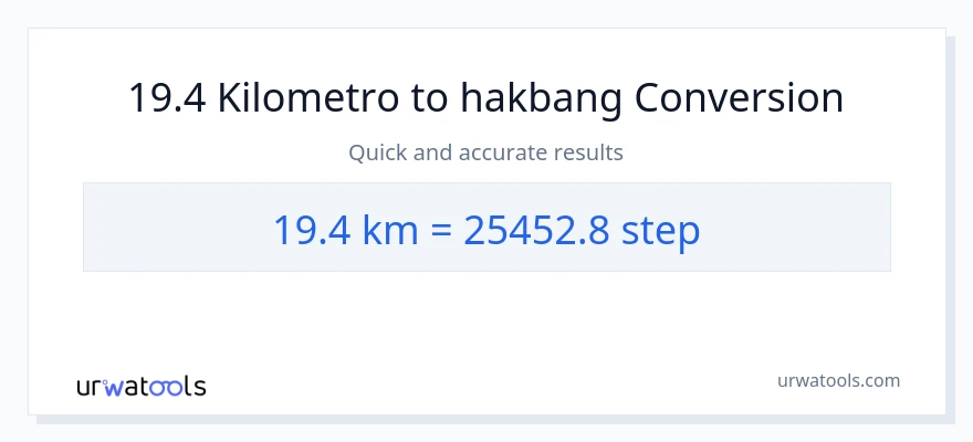 19.4 Kilometro patungong mga hakbang na conversion