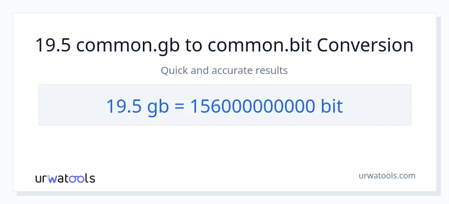 19.5 Gigabytes patungong Bits na conversion