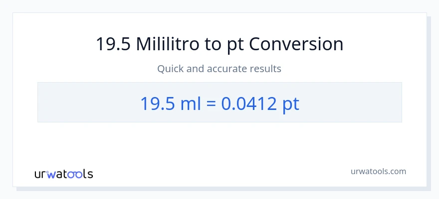 19.5 mga mililitro patungong Pints na conversion