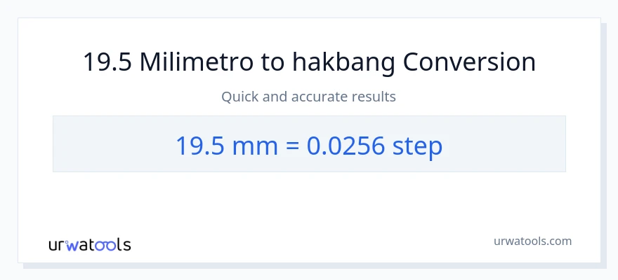 19.5 milimetro patungong mga hakbang na conversion