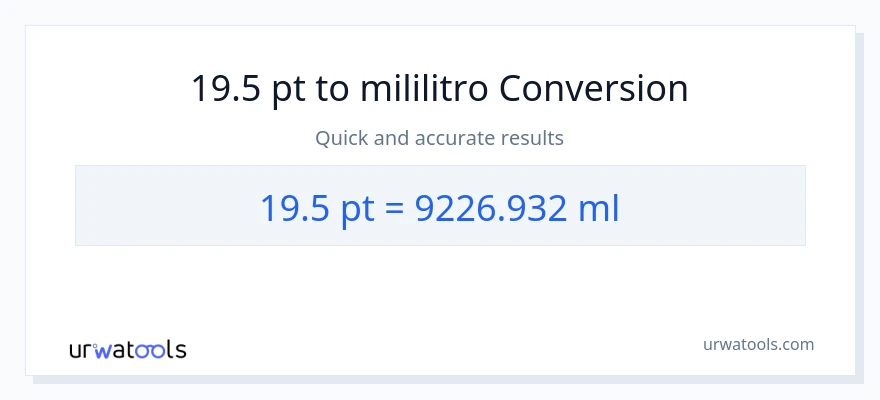 19.5 Pints patungong mga mililitro na conversion