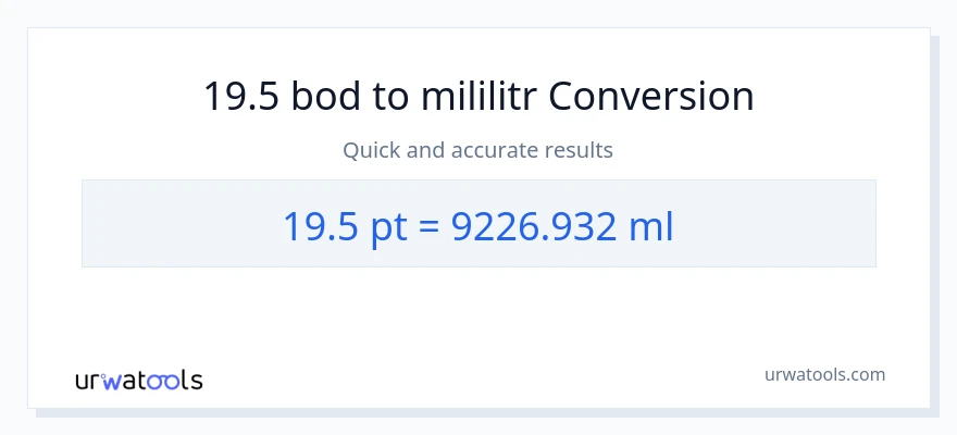 Konverze z Pints na mililitrů: 19.5