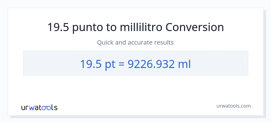 Conversione da 19.5 Pints a millilitri
