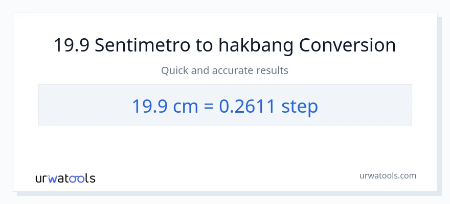 19.9 Mga Sentimetro patungong mga hakbang na conversion