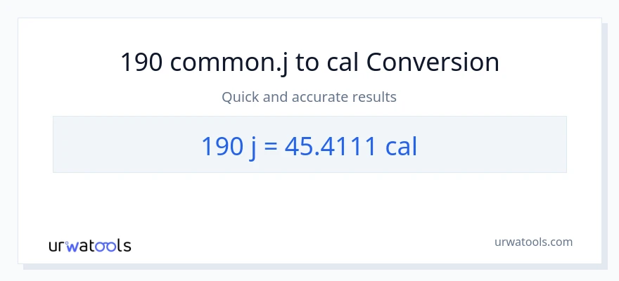 Conversió de 190 joules a calories