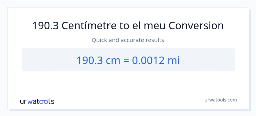 Conversió de 190.3 Centímetres a milles
