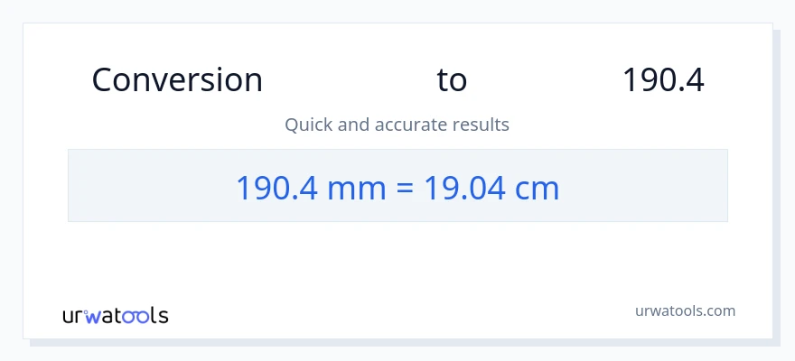 تبدیل 190.4 میلی‌متر به سانتی‌متر