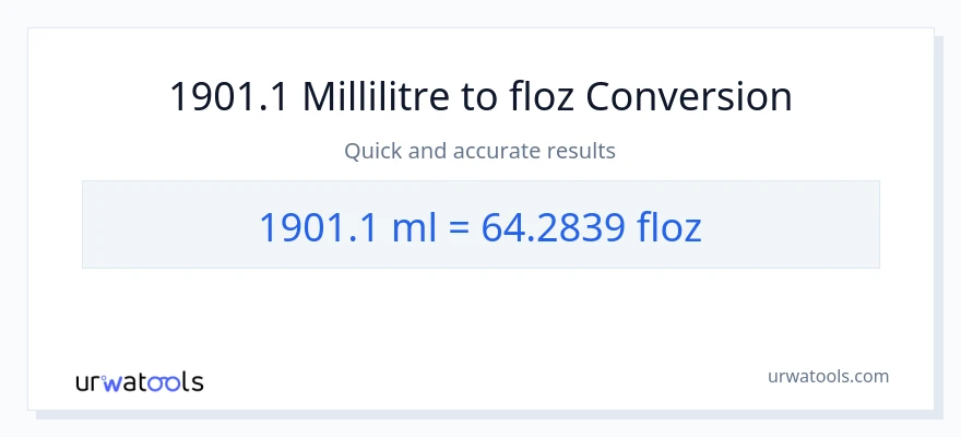 Conversion 1901.1 millilitres vers onces liquides
