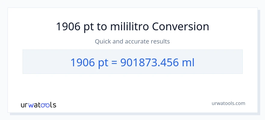 1906 Pints patungong mga mililitro na conversion