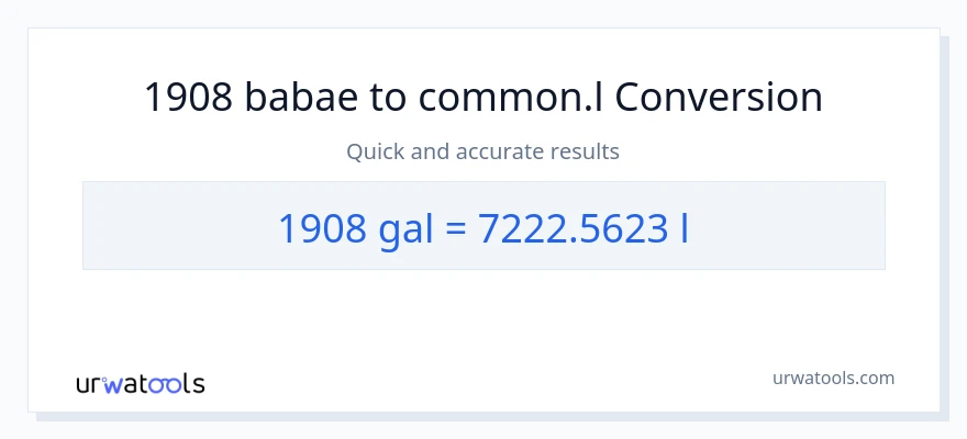 1908 Mga galon patungong Liters na conversion