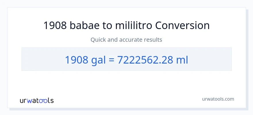 1908 Mga galon patungong mga mililitro na conversion