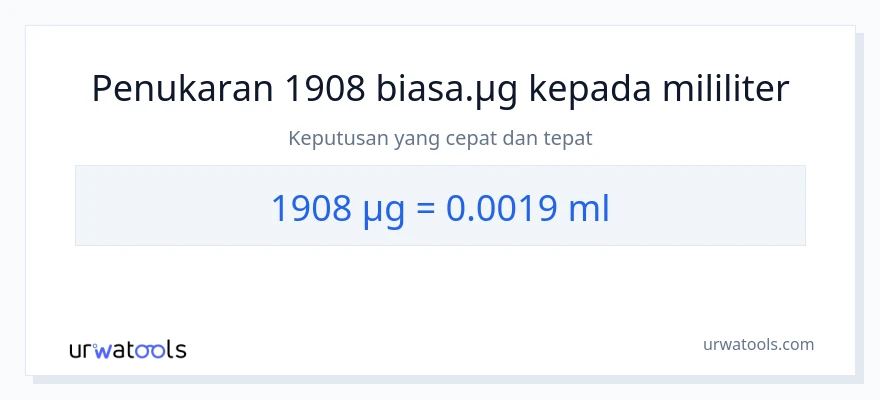 1908 micrograms to mililiter conversion
