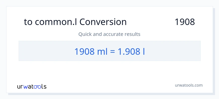تبدیل 1908 میلی‌لیتر به Liters