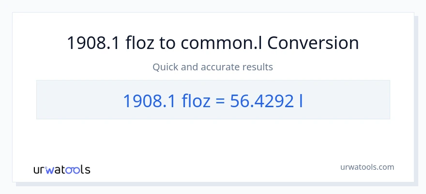 1908.1 mga onsa ng likido patungong Liters na conversion
